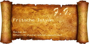 Fritsche István névjegykártya